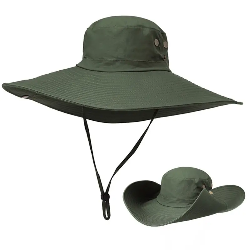 

16cm Long Wide Brim Women Men Summer Quick Dry Fishing Cap Sun Protection Camouflage Outdoor Breathable Adjustable Bucket Hat