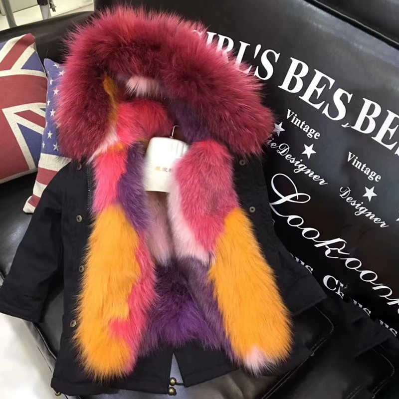 

Fashion Girls Winter Coat Kids Real Fur Liner Detachable Jackets Boys Girls Fox Fur Coat Baby Girl Warm Parkas Children Fur Coat