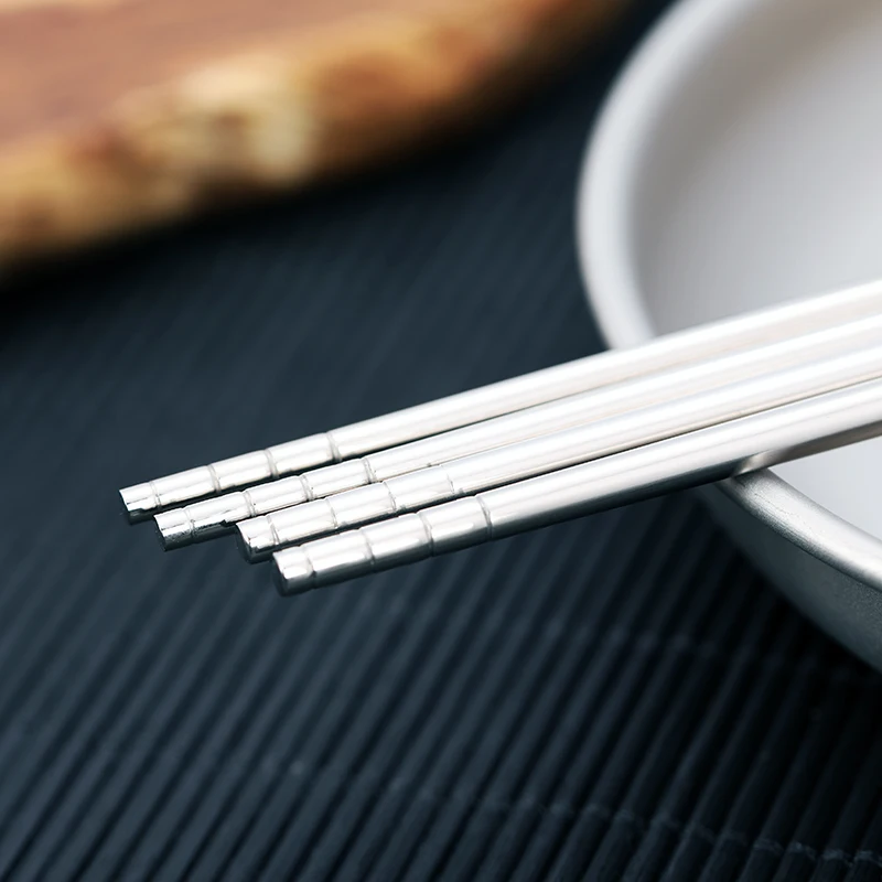 Tiartisan outdoor titanium chopsticks portable square Chinese dinner mix soup tableware cookware camping home with bags
