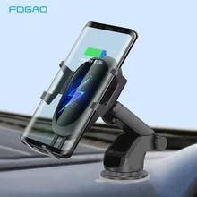 10 Вт автоматическое беспроводное автомобильное зарядное устройство Qi быстрое зарядное устройство кронштейн для iPhone XS XR X 8 samsung S10 S9 S8 Air Vent держатель для телефона