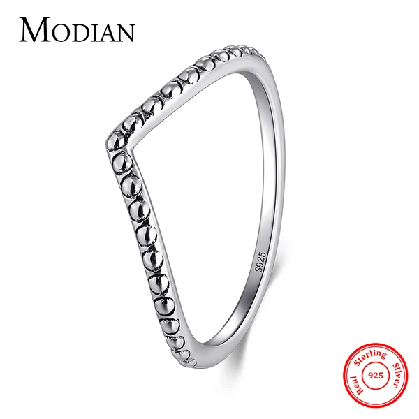 Modian, новинка, штабелируемое, 925 пробы, серебряное, простое, модное, геометрическое кольцо, классическое, на палец, хорошее, популярное, ювелирное изделие для женщин - Цвет основного камня: Style 2