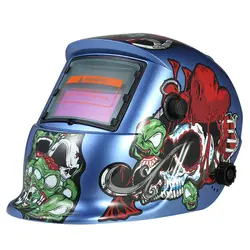 Промышленный сварочный шлем солнечной энергии авто затемнение сварочный шлем TIG MIG мультфильм зомби дизайн