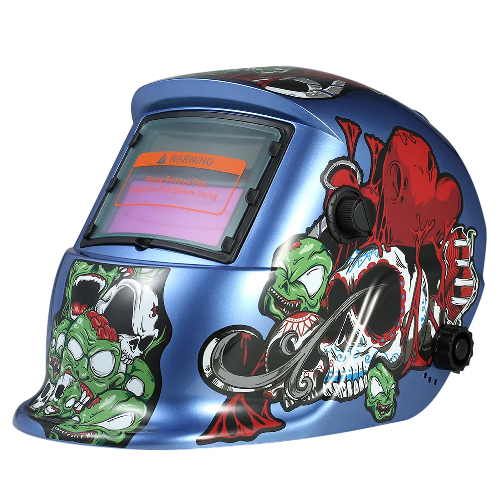 

Industrial Welding Helmet Solar Power Auto Darkening Welding Helmet TIG MIG Cartoon Zombie Design