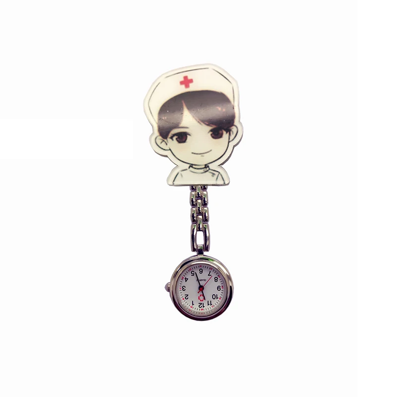 Cute Cartoon Girl Clip Nurse Doctor Pendant Pocket Quartz Red Cross Brooch Nurses Movement Pocket Watch 5