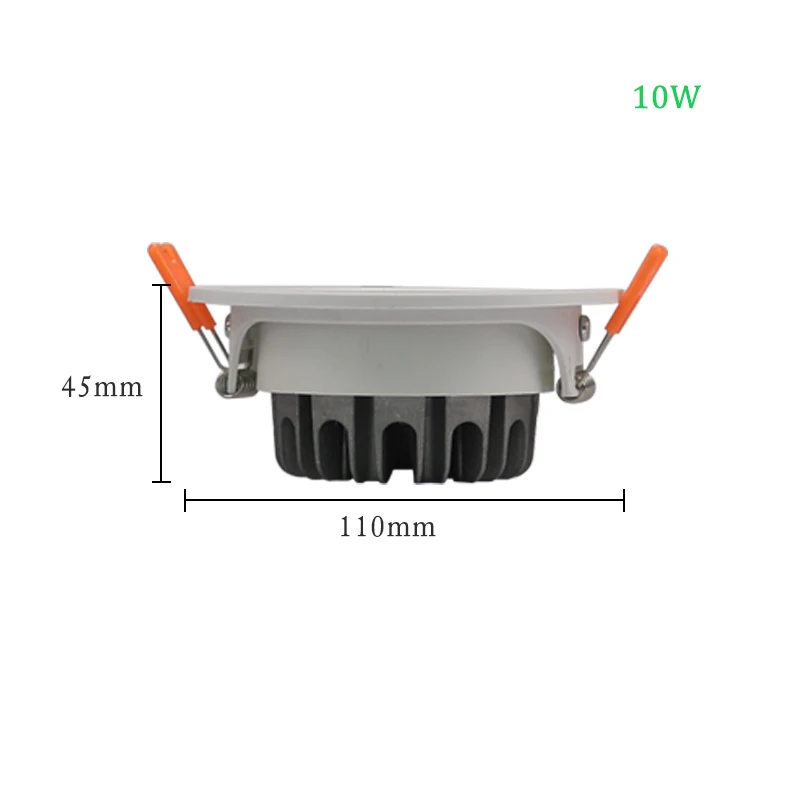 Диммируемый 5 Вт 7 Вт 10 Вт 15 Вт 20 Вт 24 Вт потолочный СВЕТОДИОД вниз свет AC85-265V встраиваемый локальный светильник с направляющей лампы домашнего освещения - Испускаемый цвет: 10W