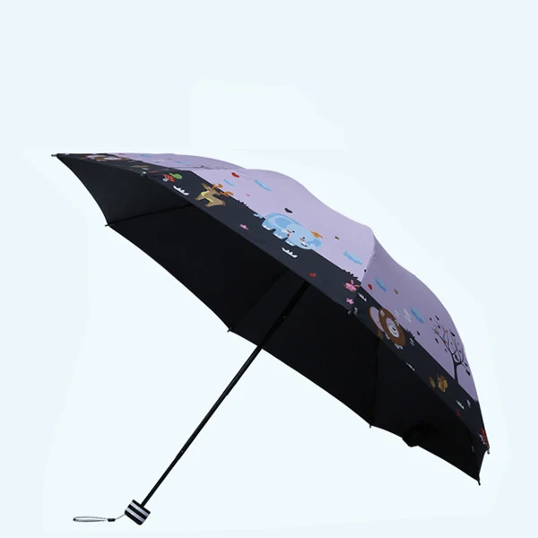 Только Jime Ink, китайский стиль, зонтик, три складных женских зонта, солнцезащитный, черный, клеевой, портативный, для путешествий - Цвет: 4