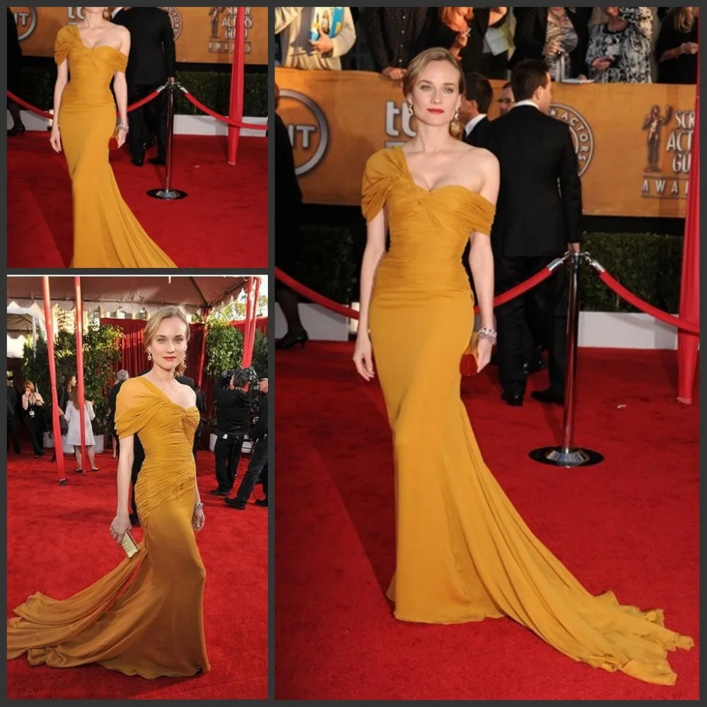 yellow red carpet gowns
