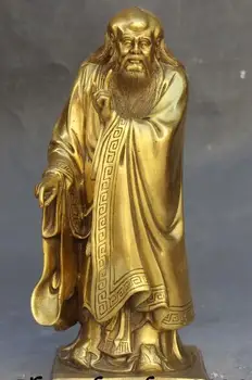 

11" chinese bronze Politician Thinker Philosopher Taoism Laozi Lao Tzu statue