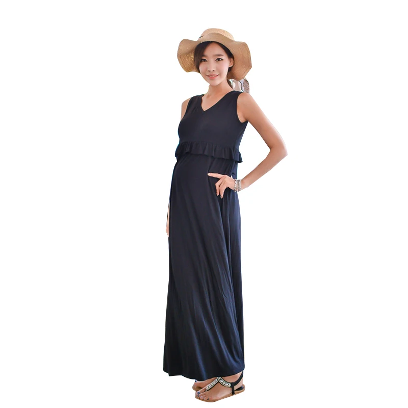 Xiyunle Long Maternity Nursing Dress Clothes Pregnant Women