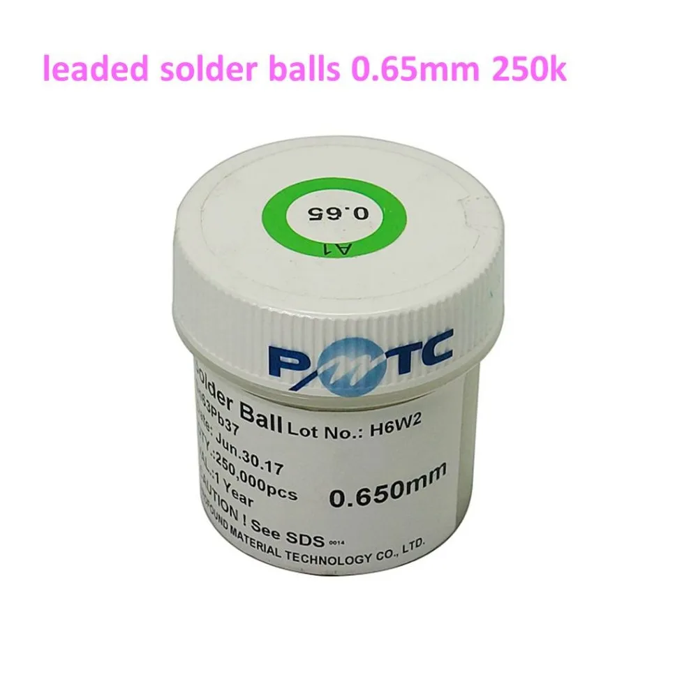 

1 Bottles PMTC 250K 0.65mm BGA Leaded solder Ball bga rework reballing soldering ball For PCB Chips Motherboard Repair