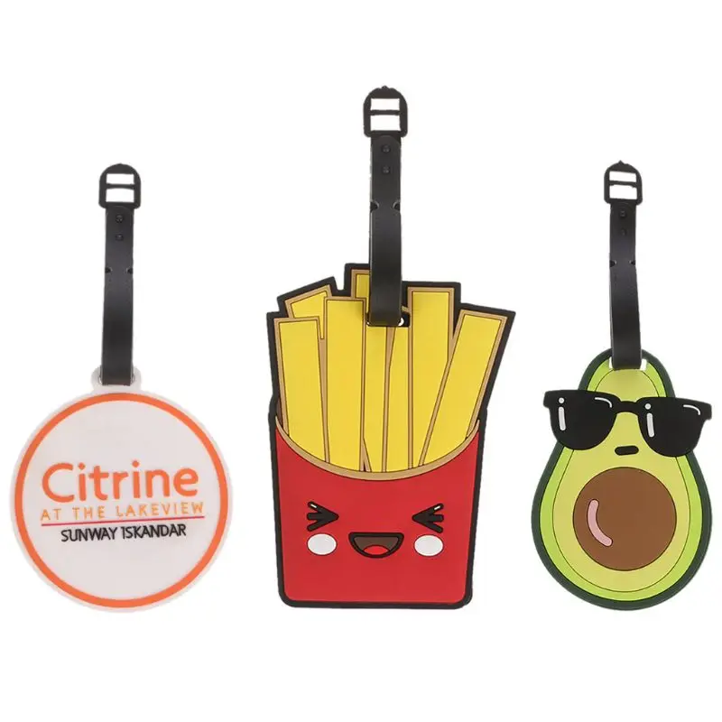 Cartoon Luggage Tag Travel Suitcase Bag ID Tags Address Label Baggage Soft PVC Tagsin Bag Parts