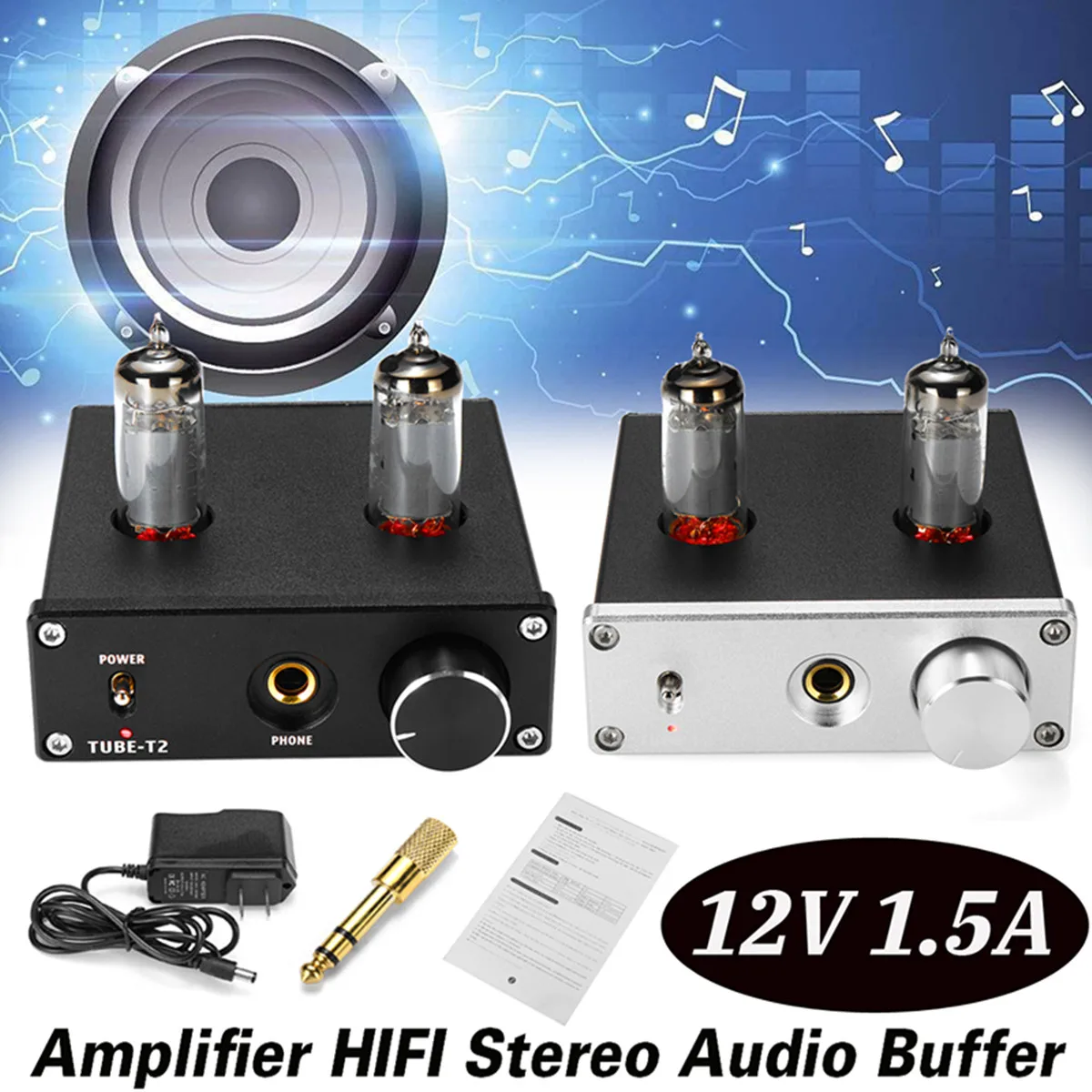 

Amplifier HIFI Stereo Audio Buffer 12V 1.5A 6K4 Vacuum Tube Preamplifier Desktop Amplifier Home Video