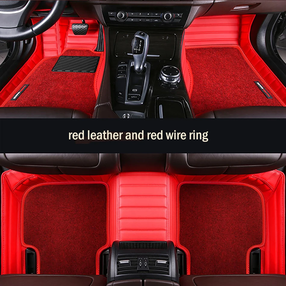 

HLFNTF custom Double car floor mat for Volkswagen vw polo passat b5 6 golf tiguan jetta touran touareg car stylingcar