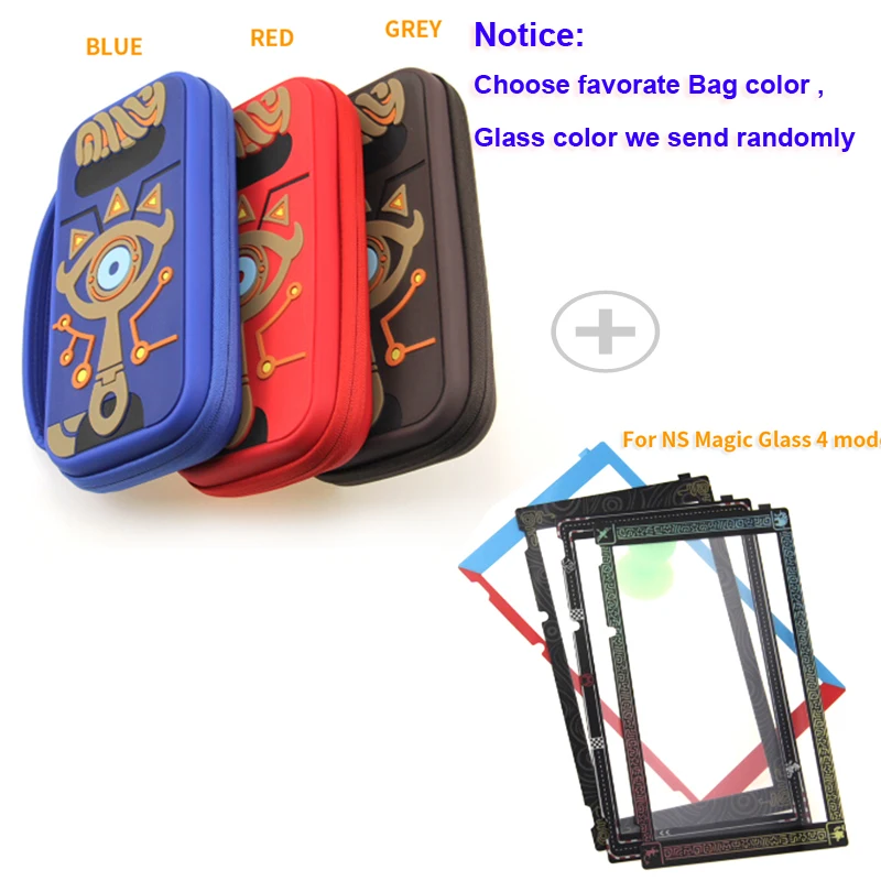 

EVA Storage Bag Cover Case for Nintend Switch for NS Console with HD Magic Glass Protector For Switch Game consoles