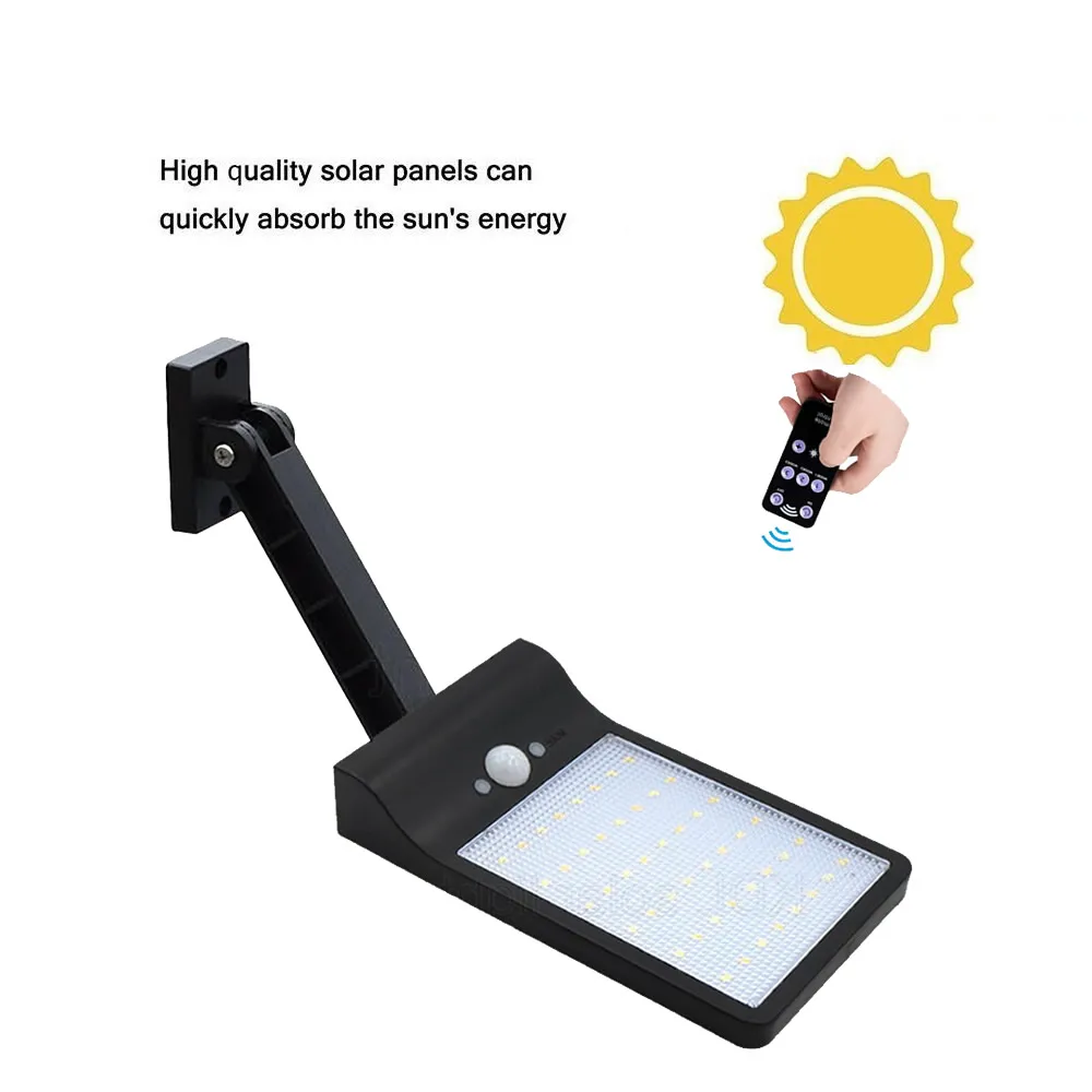 

remote control rotate bracket solar street light Outdoor 48 LED Waterproof Auto PIR Motion Sensor Solar Wall street Light Adjust