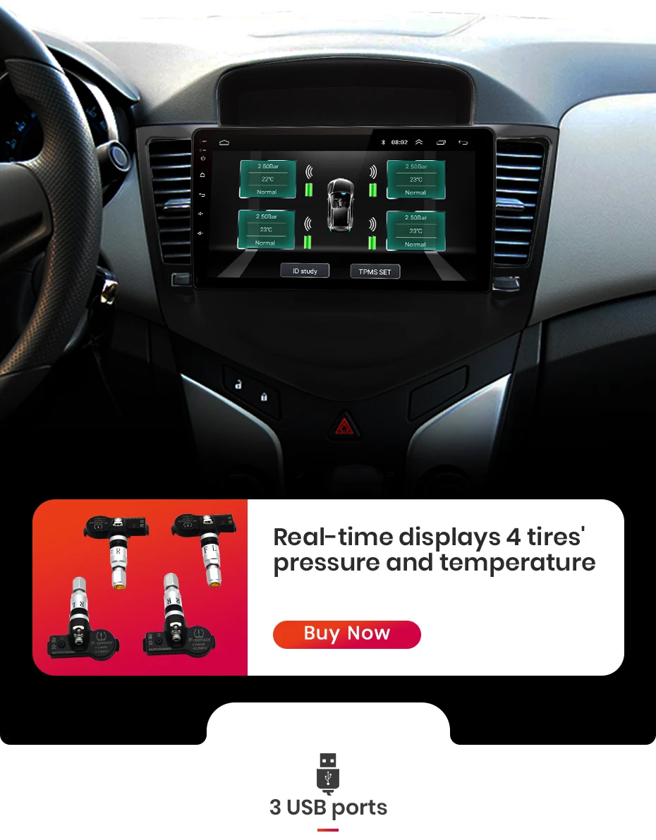Clearance AWESAFE Android 8.1 8 Core 4+64GB 2 Din Car radio Multimedia Video Player auto Stereo GPS MAP For Chevrolet CRUZE 2009 2012 2014 15