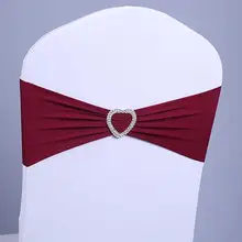 200 шт Эластичный стул из лайкры Sash ленты Свадебные ленты из спандекса на стулья в форме сердечка, пластиковые пряжки 43 цвета Tiffany blue red Gol