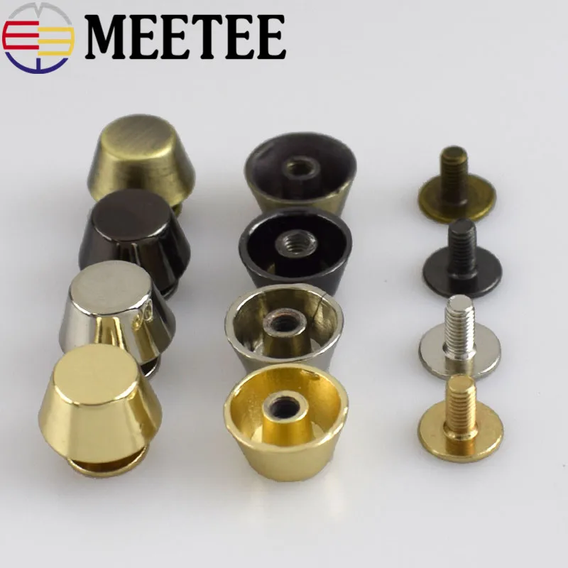 

10pcs Meetee Bag Handbags Metal Nails Clip Buckles Combined Buttons Rivet Screw for Bags Leather Craft Hardware Accessories