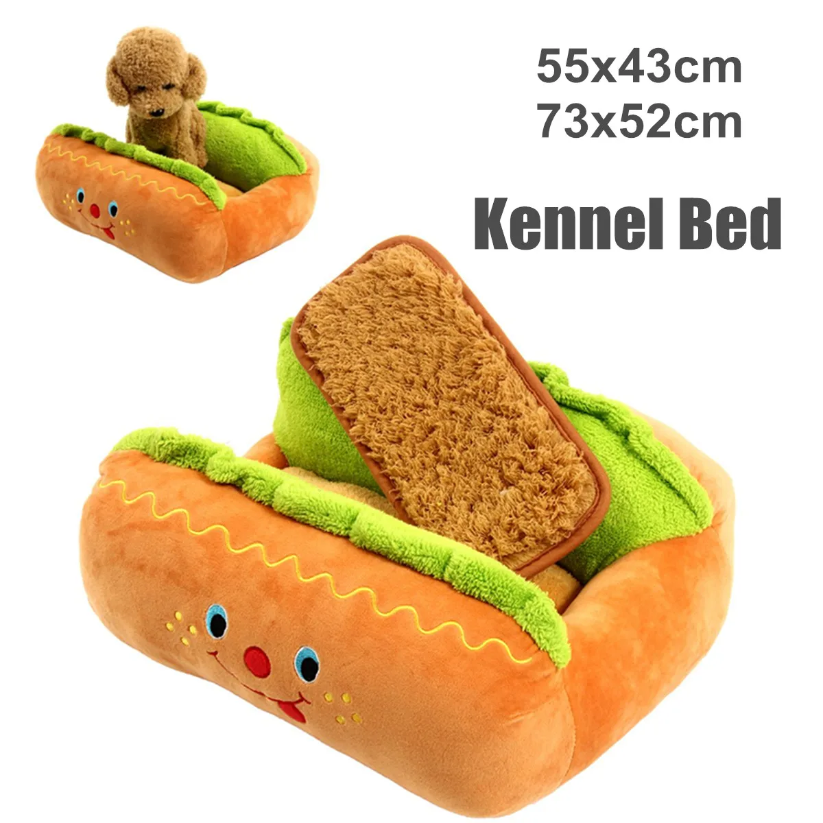 

Cute Hot Dog Bed Nest Pad Large Dog Lounger Bed Kennel Mat Soft Fiber Pet Dog Puppy Warm Soft Bed House Product Dog Cat Kennels