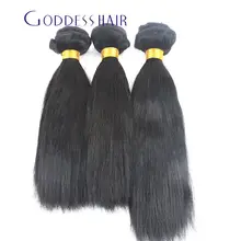 3 Bundles Mink Indian Virgin Straight Hair 6A 1b# Black Unprocessed Brazilian Straight Hair Goddess Human Hair Prodcuts