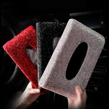 Роскошный Алмазный автомобильный тканевый ящик Полный Кристалл Диаманте блок тип коробки для салфеток держатель женский автомобильный Стайлинг авто аксессуары