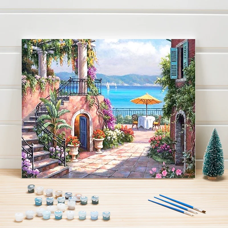 

Coloring By Numbers For Adults Scenery Acrylic,Picture By Number One Piece Paint Canvas Painting Kits For Living Room Wall 40x50