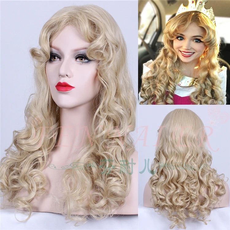 Фея спальный Beuty Для женщин Золотой волнистый парик для ролевой игры платье