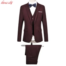 Куртки+ брюки+ жилет) мужские костюмы, костюм, формальный прилегающий повседневный деловой плюс размер, Свадебный мужской костюм, SL-E521