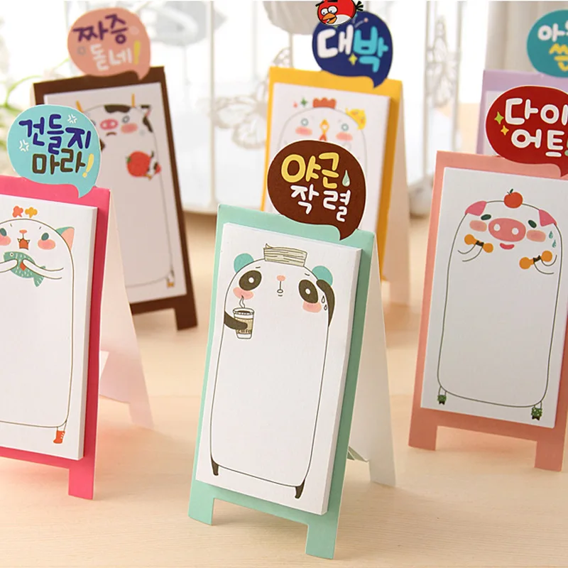 

Cartoon Animals Lovely Mini Memo Pad Sticky Notes Shopping Check List Escolar Papelaria School Supply Label