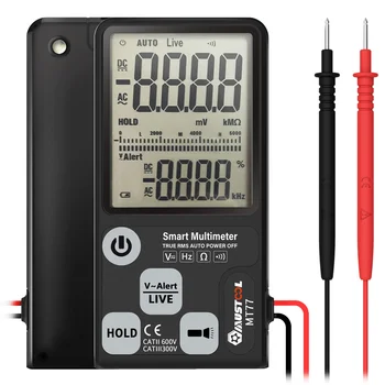 

MUSTOOL MT77 Digital Multimeter Large Screen Smart Digital Multimeter 3-Line Display Fully Auto-Range True RMS 6000 Counts DMM