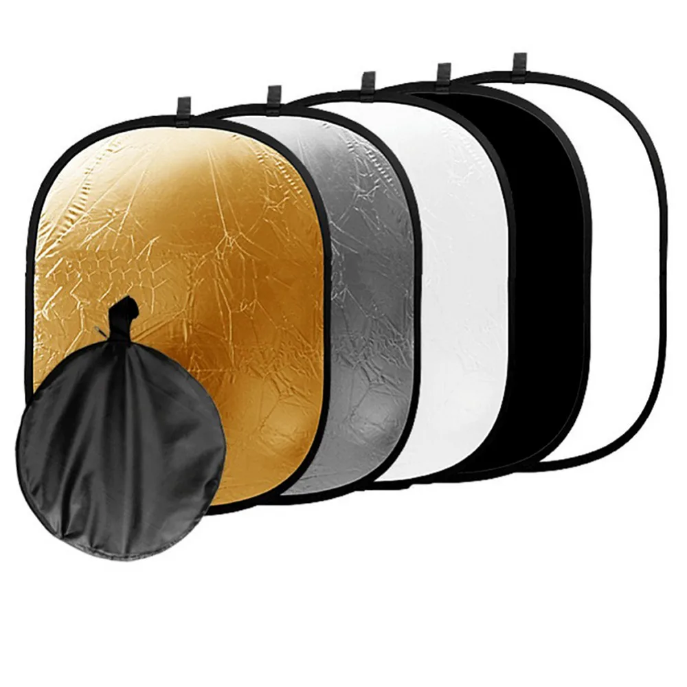 

90*120CM 5 in 1 Collapsible Reflector Foldable Studio Photo Collapsible Multi-Disc Light Round Photography Reflector