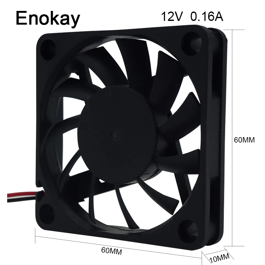 1 шт. Enokay DC 12 В 24 2Pin 60 мм 60x60x10 Мини процессор охлаждения компьютера ПК корпус кулер
