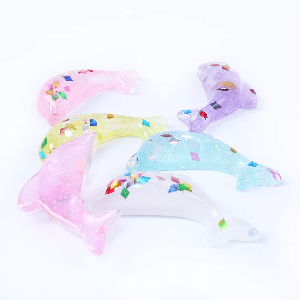 

david angie Plastic Fish Rainbow Planar 3D Resin DIY Accessories,DIY Handmade Craft Decoration Materials,5Yc4837