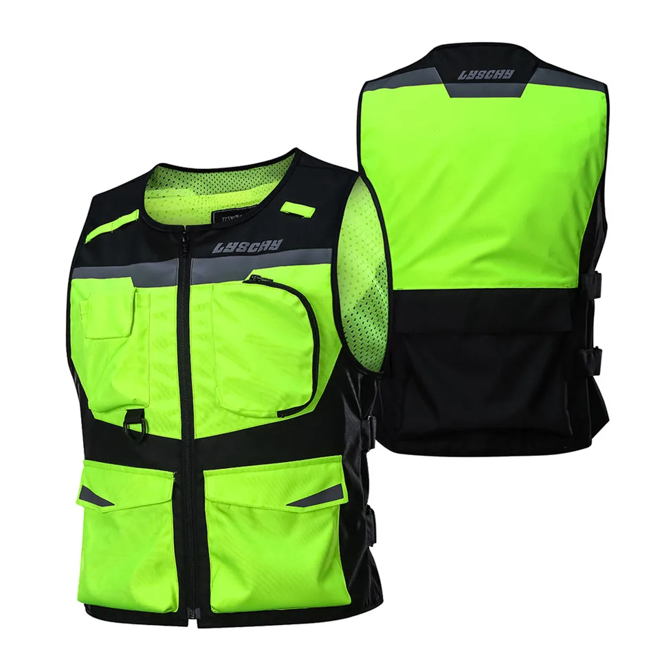 LYSCHY Hi-viz, мотоциклетный жилет, куртка для верховой езды, одежда, бронежилет для мужчин, защита для байкеров, мотоциклетный костюм, жилет, гоночные жилеты