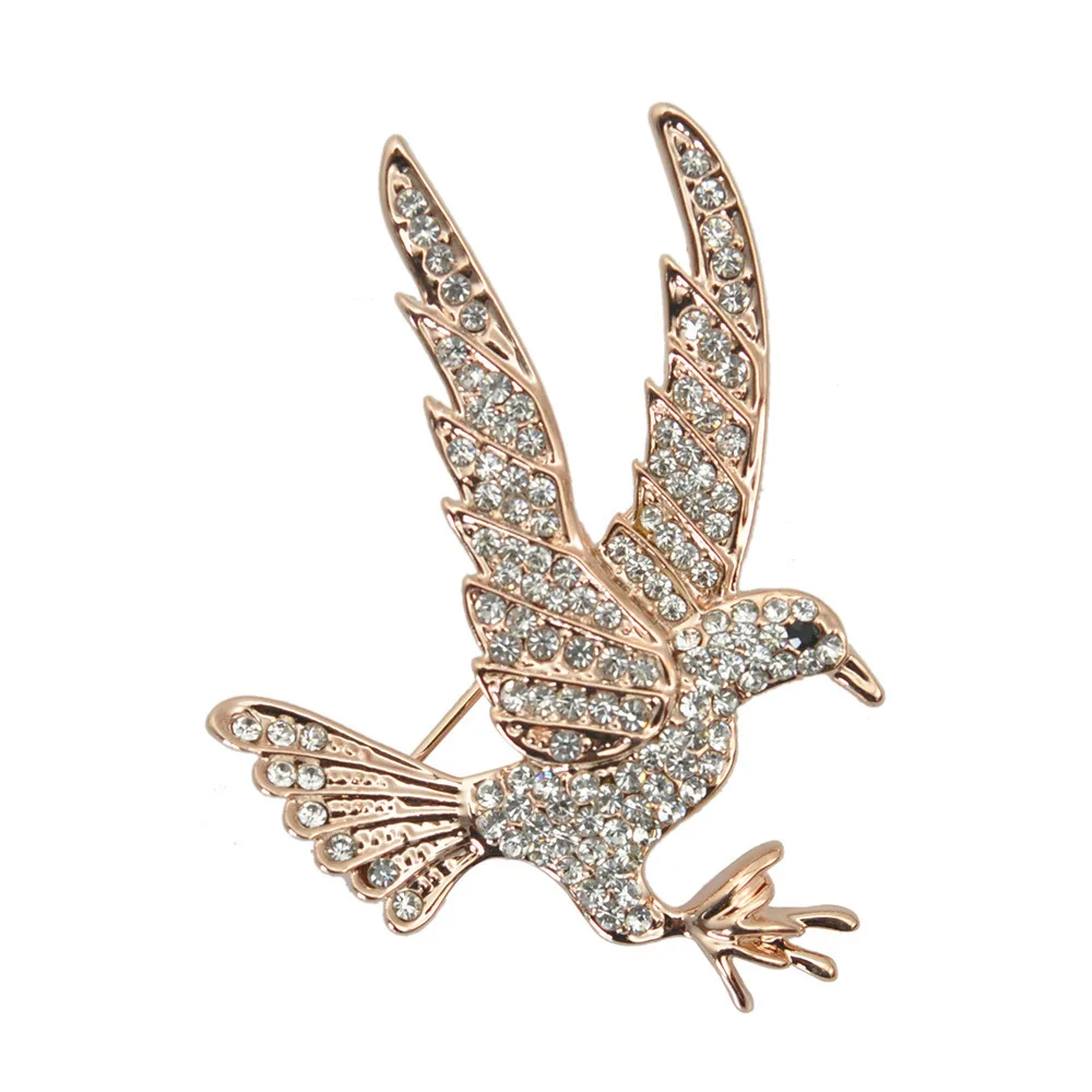 

2019 Fashion New Metal Eagle Bird Brooch Trendy Jewelry Luxury personalized Animal Lapel pins and brooches for Women Accessories
