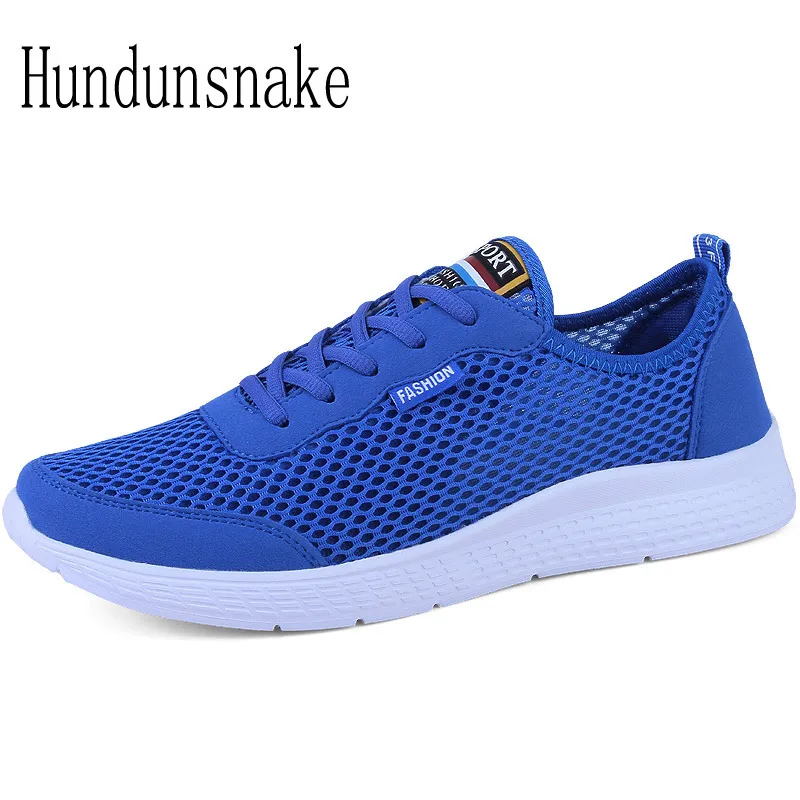 

Hundunsnake Summer Men Sneakers Blue Mesh Lightweight Adult Male Shoes Sports Running Shoes For Men Krasovki Women Athletic T370