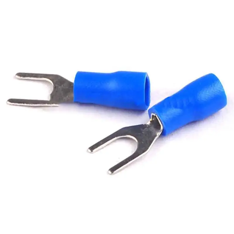 

SV2-4M AWG 16-14 Pre Insulated Fork Terminals Connector, 1000 Piece, blue,silver Dropshipping