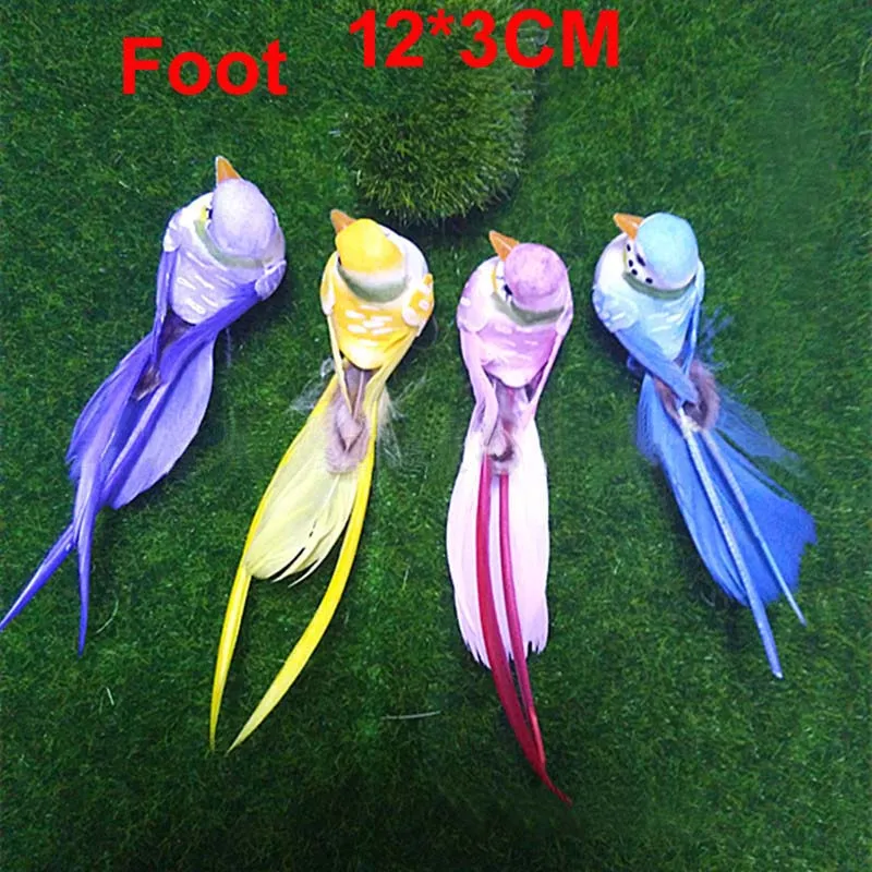 Декоративные птицы, искусственные пенные перья птицы, мини-Павлин для Bpirthday вечерние украшения для взрослых, украшение для свадебного стола - Цвет: Color random Foot