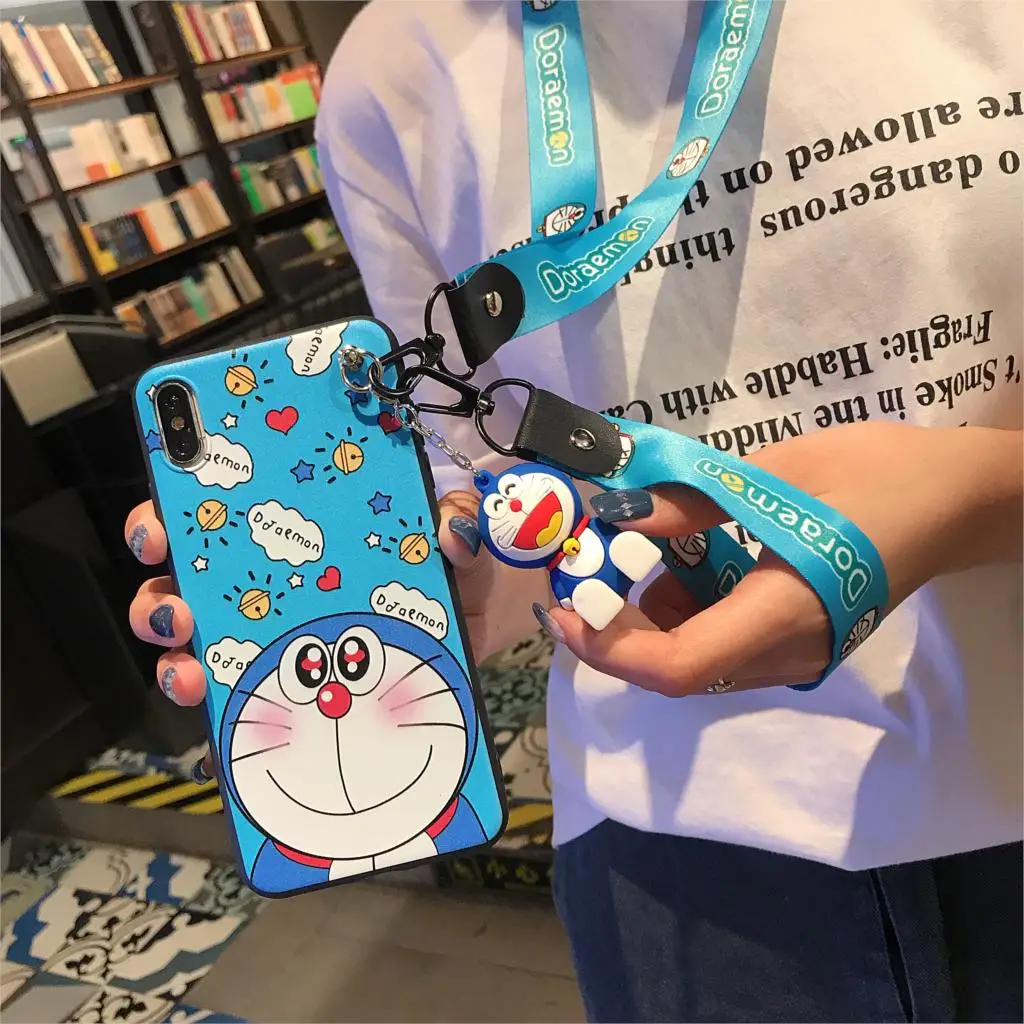 Чехол для iPhone 12 11 Pro Xs Max XR 6 7 8Plus чехол с надписью Love Doraemon из ТПУ мягкий подставка