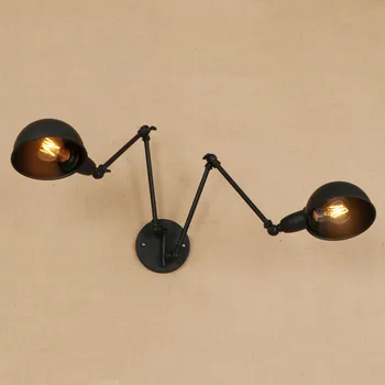 

Black American Village Iron Vintage Wall Lamp Aisle Creative Bedroom E27 Bulb wall light restaurant led wall lamp RWL0063
