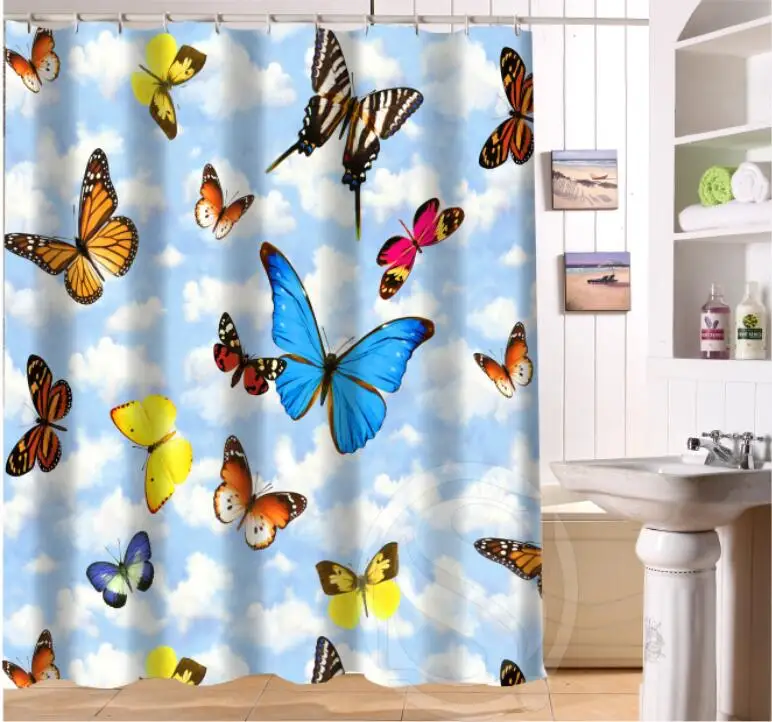 Beautiful butterflies and flowers Personalized Custom Shower Curtain