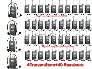 

New WTG-500 UHF Wireless audio system for Tourist guide/Simultaneous interpretation/Teaching 4 Transmitters+40 Receivers