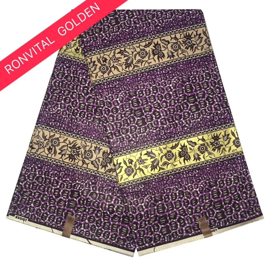 

RONVITAL OFFICIAL STORE HOLLAN WAX HIGH QUALITY GOLDEN FABRIC 100% COTTON PRINT MATERIAL DIY FABRICS 6YARDS/LOT FREE SHIPPING