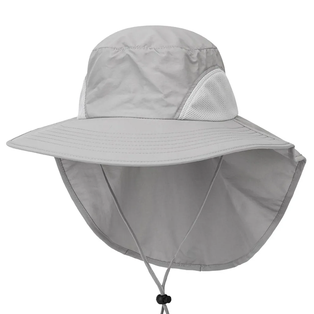 Солнцезащитная шляпа с заслонкой на шее, мужская шляпа для рыбалки, летняя унисекс Кепка с широкими полями для улицы, пешего туризма, летняя мужская Кепка, Кепка gorras# P7