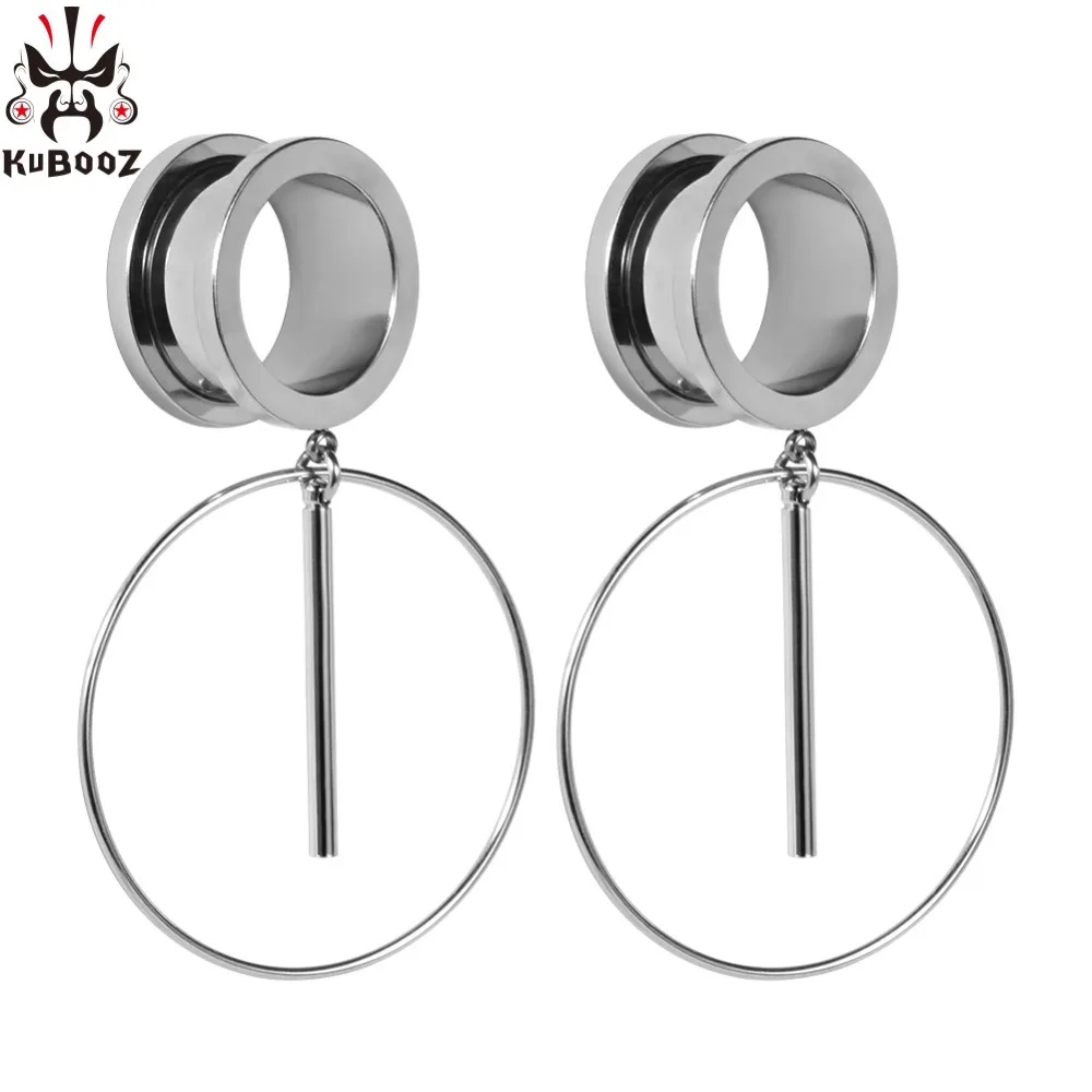 Kubooz Ear Piercing Gauges Stainless Steel Dangle Plugs Tunnels Body