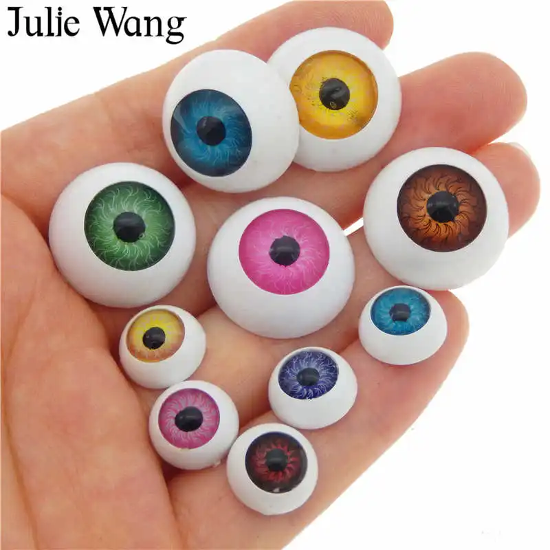 Julie Wang 10 шт. 12/20 мм круглые пластиковые кукольные глаза смешанные Цвет кнопки