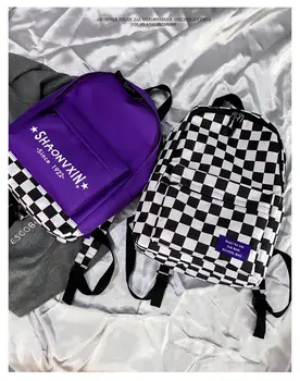 

New Trend Hot Harajuku Backpack Women Men Unisex Lattice Checkerboard Teenager School Bag Couples shoulder Back Pack Travel Bag