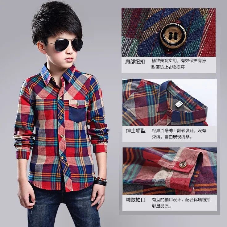 2016-Spring-Autumn-Boys-Plaid-Shirts-Children-s-Clothing-100-150cm-Height-Kids-shirts-long-sleeve (1)