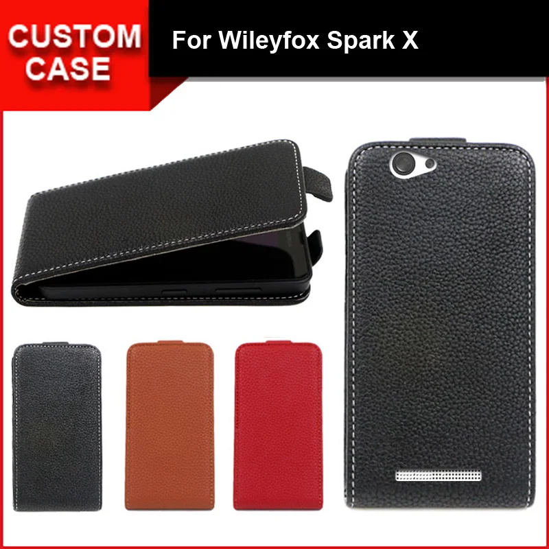 

Luxury flip vertical cover bag flip up and down PU Leather Case for Wileyfox Spark X, free gift