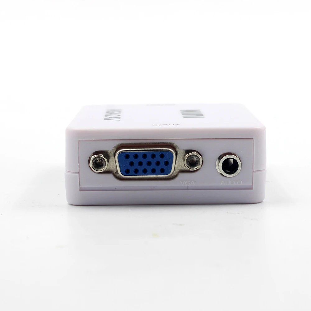  1080 P Mini VGA a RCA AV Adapter Video Converter con 3.5mm Audio per HD TV per PC